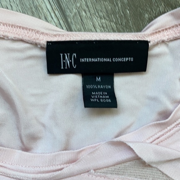 INC top size Medium top pale pink layered tee - Picture 2 of 4